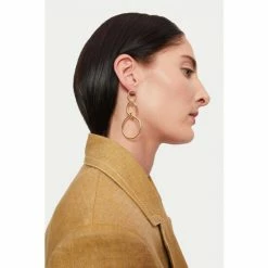 Jigsaw Gold Tone Fine Rope Twist Earrings -Jigsaw store unnamed file 2288