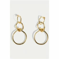 Jigsaw Gold Tone Fine Rope Twist Earrings -Jigsaw store unnamed file 2289