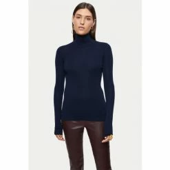 Jigsaw Tate Silk Cotton Black Polo Jumper 4 Jigsaw Tate Silk Cotton Black Polo Jumper -Jigsaw store unnamed file 243