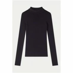 Jigsaw Tate Silk Cotton Black Polo Jumper 9 Jigsaw Tate Silk Cotton Black Polo Jumper -Jigsaw store unnamed file 248