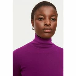 Jigsaw Purple Tate Silk Cotton Polo Jumper 3 Jigsaw Purple Tate Silk Cotton Polo Jumper -Jigsaw store unnamed file 262
