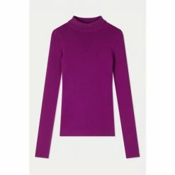 Jigsaw Purple Tate Silk Cotton Polo Jumper 4 Jigsaw Purple Tate Silk Cotton Polo Jumper -Jigsaw store unnamed file 263