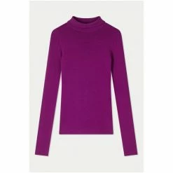 Jigsaw Purple Tate Silk Cotton Polo Jumper 5 Jigsaw Purple Tate Silk Cotton Polo Jumper -Jigsaw store unnamed file 264