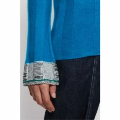 Jigsaw Blue Merino Cashmere Polo Jumper -Jigsaw store unnamed file 273