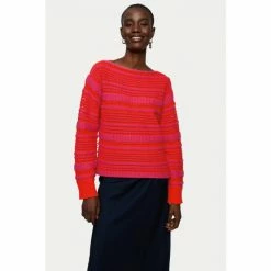 Jigsaw Pink Cotton Blend Stripe Jumper