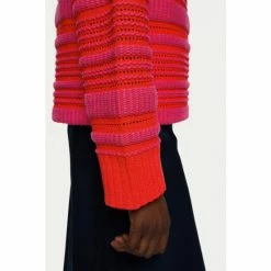 Jigsaw Pink Cotton Blend Stripe Jumper -Jigsaw store unnamed file 284