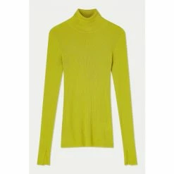 Jigsaw Yellow Merino Rib Polo Neck Jumper -Jigsaw store unnamed file 299