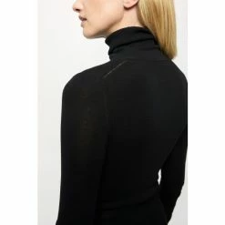 Jigsaw Silk Cotton Polo Jumper Black -Jigsaw store unnamed file 30