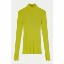 Jigsaw Yellow Merino Rib Polo Neck Jumper -Jigsaw store unnamed file 300