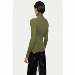 Jigsaw Green Merino Rib Polo Neck Jumper -Jigsaw store unnamed file 304