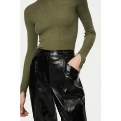 Jigsaw Green Merino Rib Polo Neck Jumper -Jigsaw store unnamed file 307