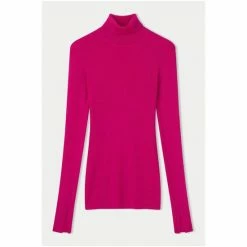 Jigsaw Pink Merino Rib Polo Neck Jumper -Jigsaw store unnamed file 316