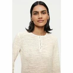 Jigsaw Linen Cotton Button Jumper Cream -Jigsaw store unnamed file 319