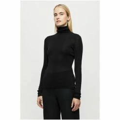 Jigsaw Silk Cotton Polo Jumper Black -Jigsaw store unnamed file 32