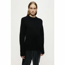 Jigsaw Black Cashmere Boyfriend Jumper