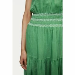 Jigsaw Green Linen Smocked Detail Maxi Dress -Jigsaw store unnamed file 353
