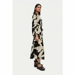 Jigsaw Black Palm Leaf Silk Wrap Dress -Jigsaw store unnamed file 381