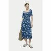 Jigsaw Blue Pom Pom Floral Jersey Dress