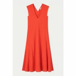 Jigsaw Red Crinkle Dress -Jigsaw store unnamed file 416