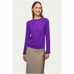 Jigsaw Merino Crew Neck Jumper Purple -Jigsaw store unnamed file 45