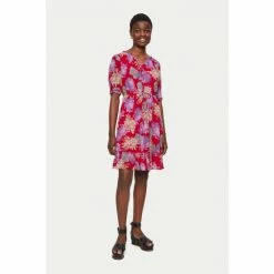 Jigsaw Red Eternal Bloom Crinkle Dress