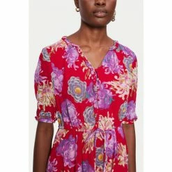 Jigsaw Red Eternal Bloom Crinkle Dress 4 Jigsaw Red Eternal Bloom Crinkle Dress -Jigsaw store unnamed file 455