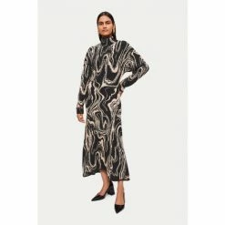 Jigsaw Rock Swirl Black Knitted Dress