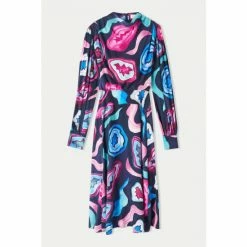 Jigsaw Pink Agate Gem Midi Dress