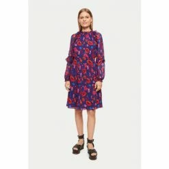 Jigsaw Blue Celestial Floral Crinkle Dress