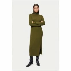Jigsaw Green Ribbed Knitted Polo Neck Dress -Jigsaw store unnamed file 520