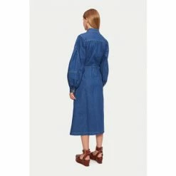 Jigsaw Denim Blue Gathered Sleeve Dress -Jigsaw store unnamed file 524