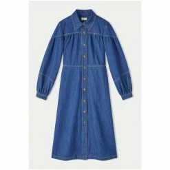 Jigsaw Denim Blue Gathered Sleeve Dress -Jigsaw store unnamed file 528