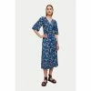 Jigsaw Zebra Blue Floral Jersey Midi Dress