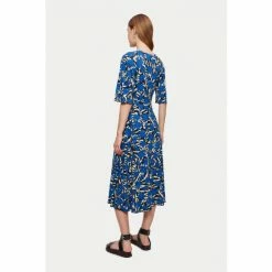 Jigsaw Zebra Blue Floral Jersey Midi Dress -Jigsaw store unnamed file 545