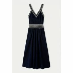 Jigsaw Blue Contrast Smocked Sun Dress 5 Jigsaw Blue Contrast Smocked Sun Dress -Jigsaw store unnamed file 555