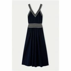 Jigsaw Blue Contrast Smocked Sun Dress 6 Jigsaw Blue Contrast Smocked Sun Dress -Jigsaw store unnamed file 556