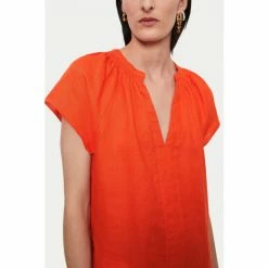Jigsaw Orange Smocked Linen Dress -Jigsaw store unnamed file 560