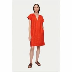 Jigsaw Orange Smocked Linen Dress -Jigsaw store unnamed file 561