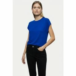 Jigsaw Whitby Blue Cap Sleeve T-Shirt
