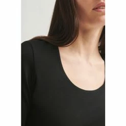 Jigsaw Double Front Scoop T-Shirt Black -Jigsaw store unnamed file 596