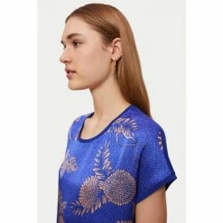 Jigsaw Purple Dahlia Floral Silk Front T-Shirt -Jigsaw store unnamed file 641