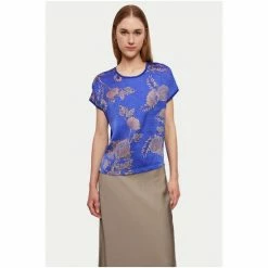 Jigsaw Purple Dahlia Floral Silk Front T-Shirt -Jigsaw store unnamed file 643