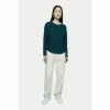 Jigsaw Green Cotton Slub Long Sleeve T-Shirt