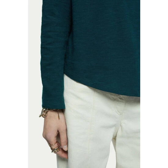 unnamed-file-654.jpg Jigsaw Green Cotton Slub Long Sleeve T-Shirt -Jigsaw store unnamed file 654