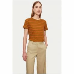 Jigsaw Orange Cotton Slub Stripe T-Shirt -Jigsaw store unnamed file 668