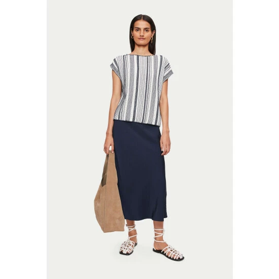 unnamed-file-677.jpg Jigsaw Blue Cotton Striped Jacquard Tabard T-Shirt -Jigsaw store unnamed file 677