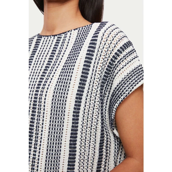 unnamed-file-678.jpg Jigsaw Blue Cotton Striped Jacquard Tabard T-Shirt -Jigsaw store unnamed file 678