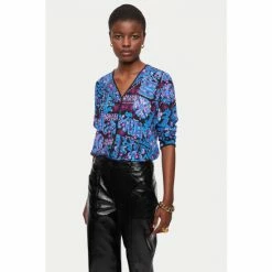 Jigsaw Purple Baroque Arms Long Sleeve Top