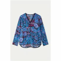 Jigsaw Purple Baroque Arms Long Sleeve Top -Jigsaw store unnamed file 690