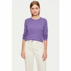 Jigsaw Purple Cotton Luxe Long Sleeve T-Shirt